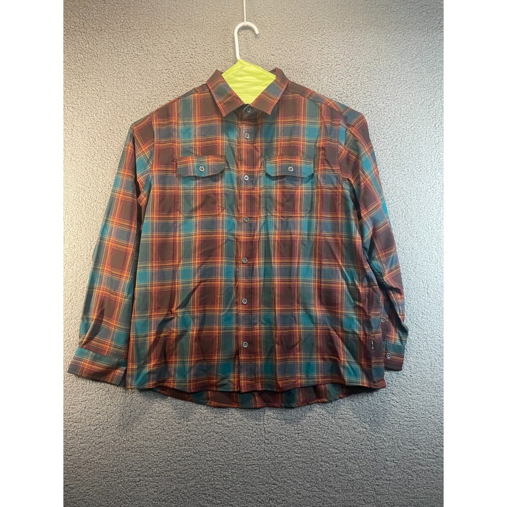 Swiss Tech Mens Plaid Long Sleeve Button Up‎ Shirt Size XL